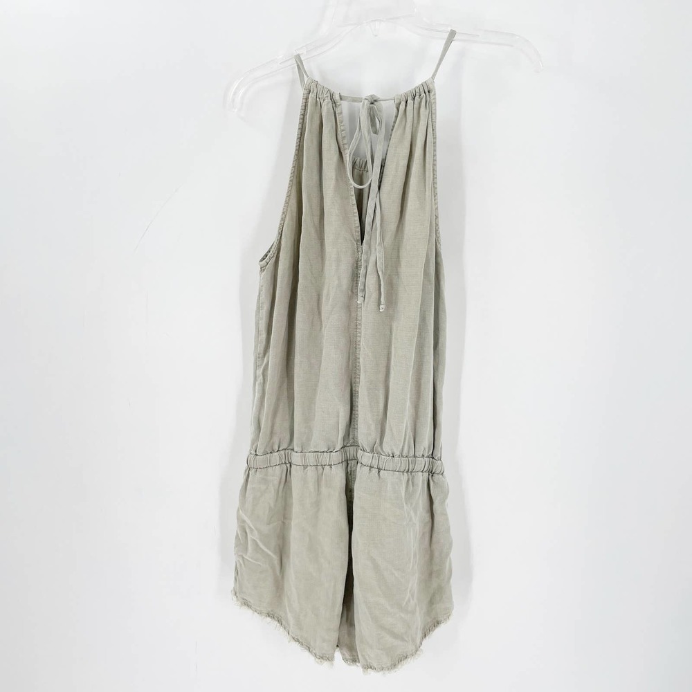 Revolve Bella Dahl Linen Blend Tie Waist Romper in Desert Olive - Picture 7 of 9